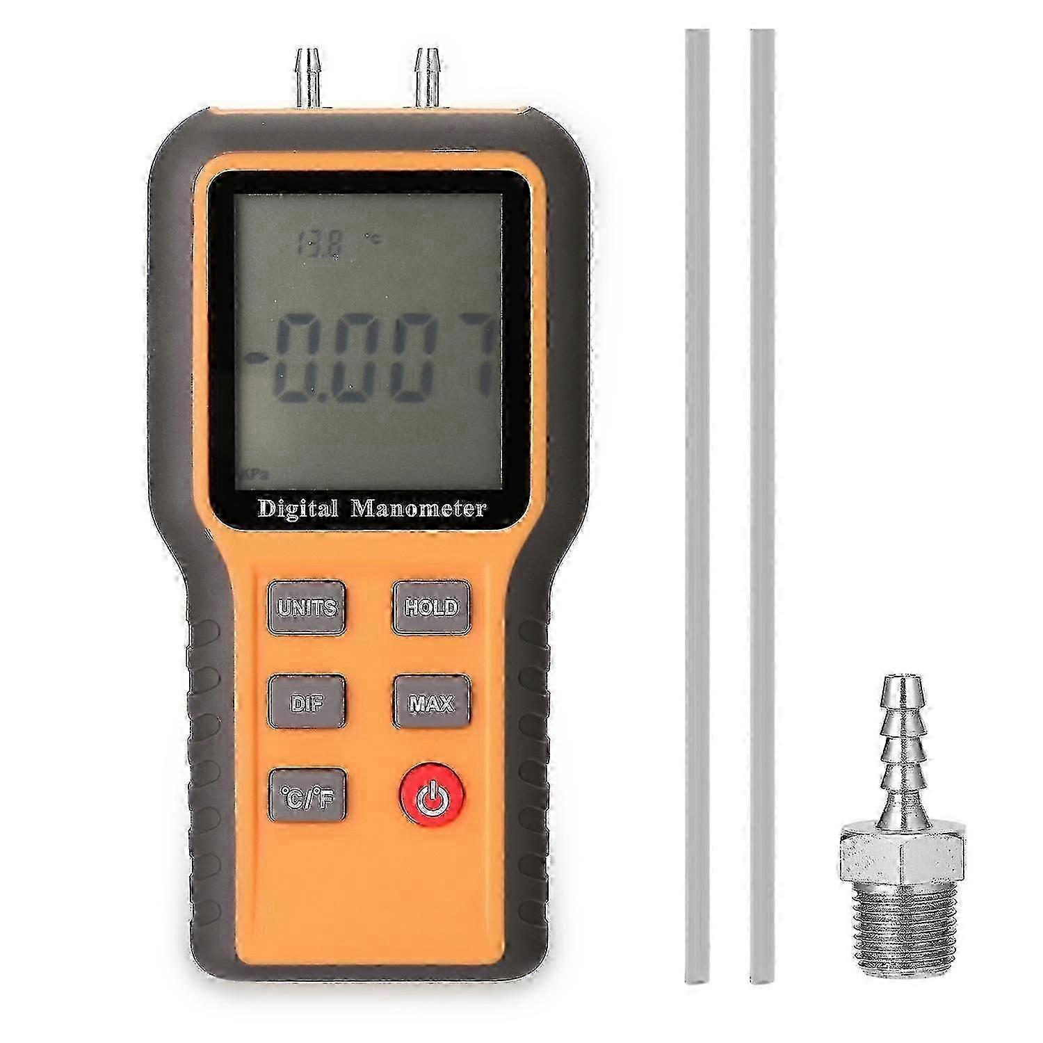Digital Manometer LCD Display Switchable 12 Pressure Units Adjustable Indoor Temperature Measure