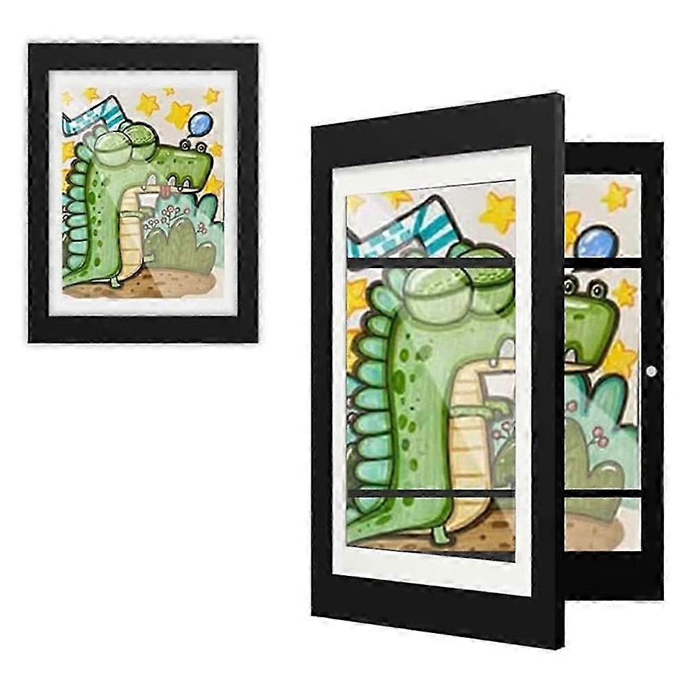Kids Art Frames, 2 Pack Kids Artwork Frames Changeable, Artwork Display Storage A4 Picture Frames Front-Opening, Frames_c1