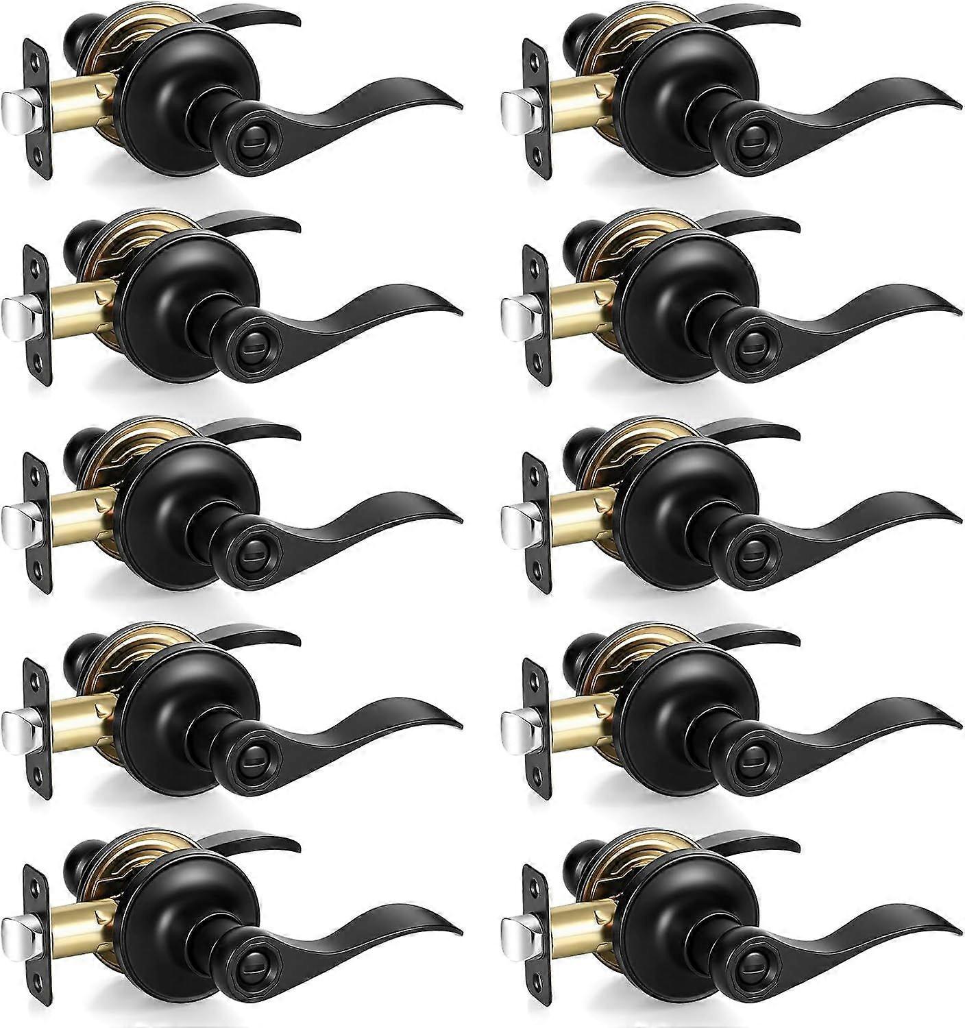 10-pack dörrhandtag, innerdörrknoppar, dörrlås för sovrum