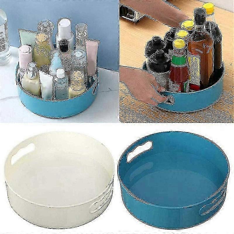 2pcs 360 Degree Rotating Kitchen Cosmetic Organizer Multi-function Tray Rack