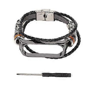 Leather Strap compatible with Xiaomi Mi Band 6 Bracelets Ethnic Style Retro Watch Band Wristbands
