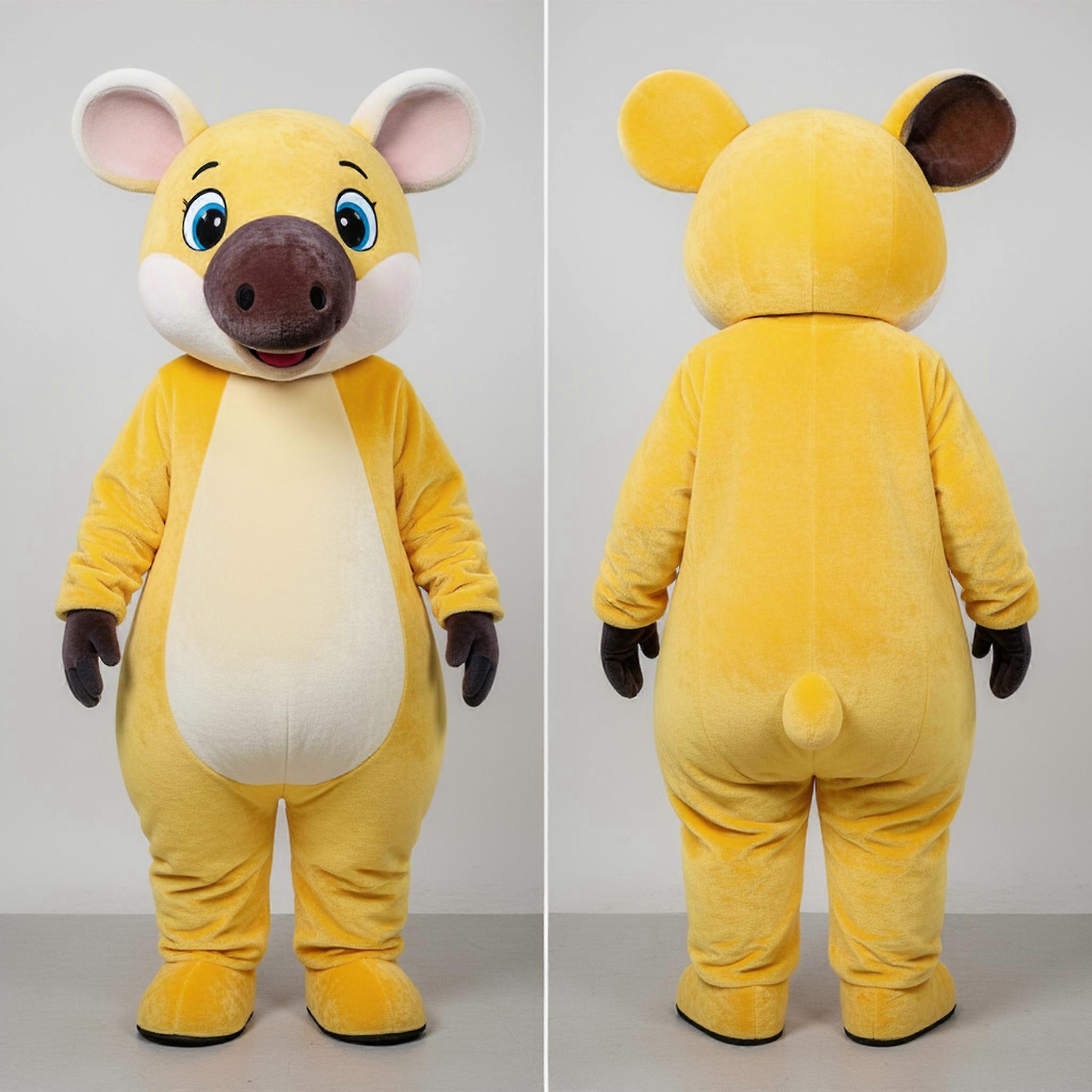 MASTICOT Yellow Rounded Tapir Mascot
