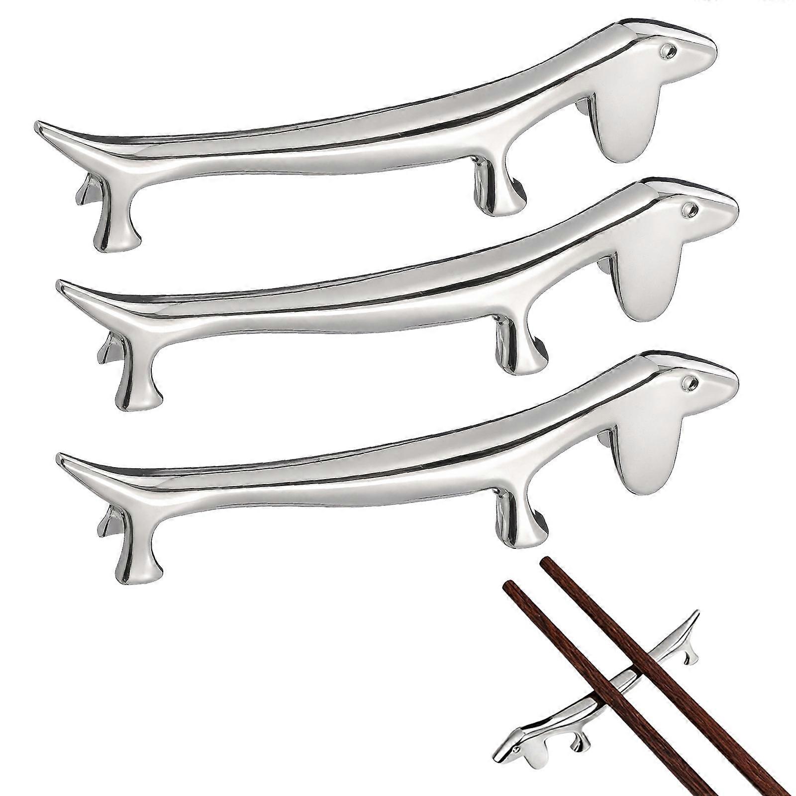 4Pcs Alloy Chopstick Rest for Storage Silver Practical Tableware Rack