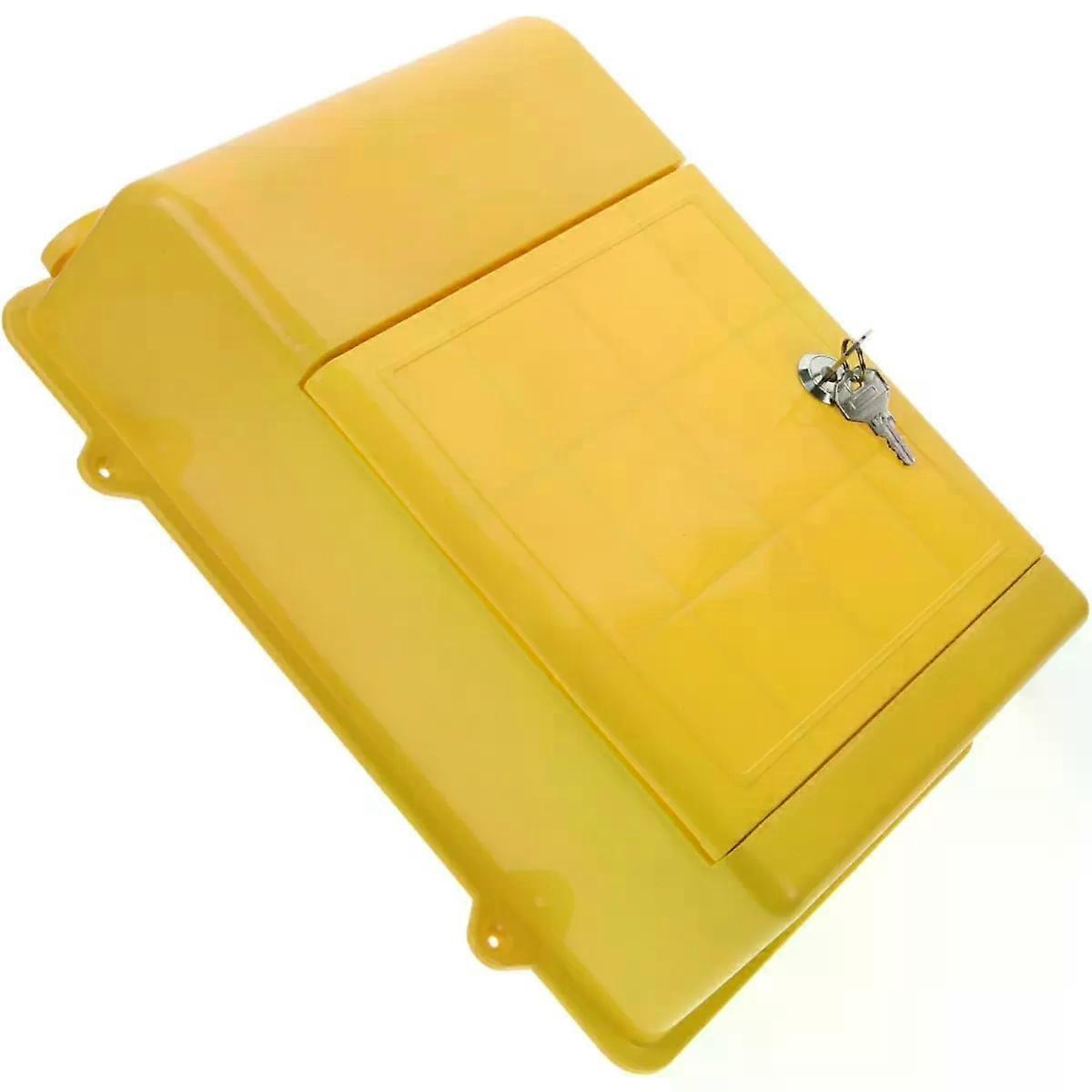 Wall Mounted Office Complaint Box Plastic Metal Yellow