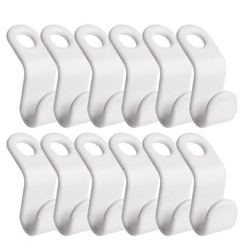 12PCS Wardrobe Space-saving Hanger Hook Coat Hook Plastic Closet Stack Hanger Rack Bedroom Storage