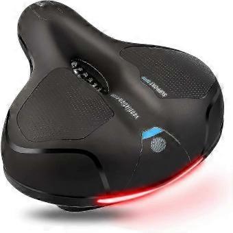 Bicycle Saddle, Gel Foam Filled Gel Saddle, Ergonomic Hollow Dual Spring Gel Bike Saddle Designed With Rear Reflective Strip, Comfortable Cycling Seat