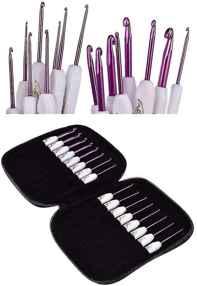 Crochet Set Polished Aluminum Alloy Crochet Wool Weaving Tool(pink)