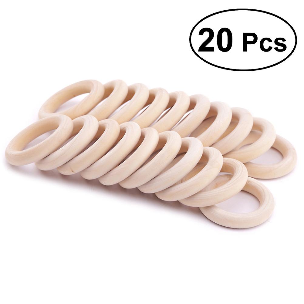 20 قطعة / مجموعة مجوهرات DIY صنع حلقات الخشب الطبيعي حلقة التسنين الخشبية القطر الخارجي 6.5 سم
