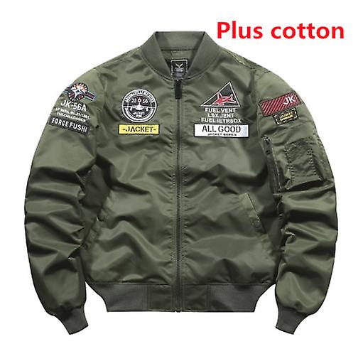2022 Men's Fashion Embroidered Tough Guy Jacket Plus Cotton Thin Air Force Ma1 Pilot Jacket Trend Zipper Flying Baseball Uniform