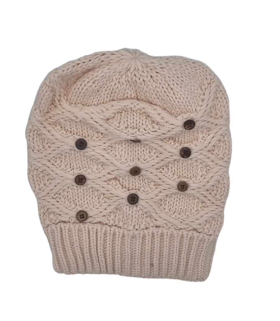 Gorra beige con botones 