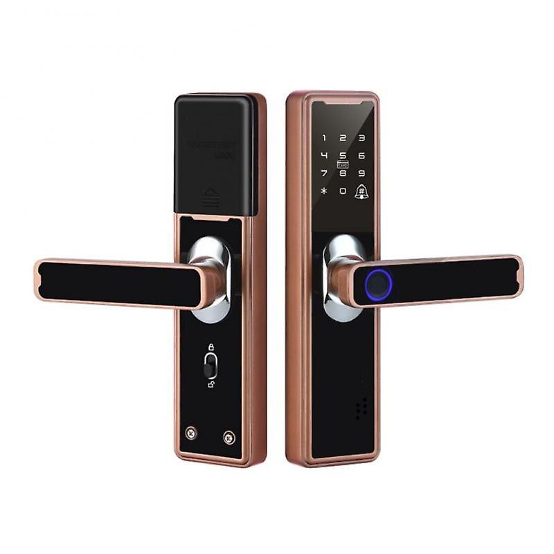 Tuya Wifi Electronic Smart Door Lock With Biometric Fingerprint/Smart Card/Password/Key Unlock/USB