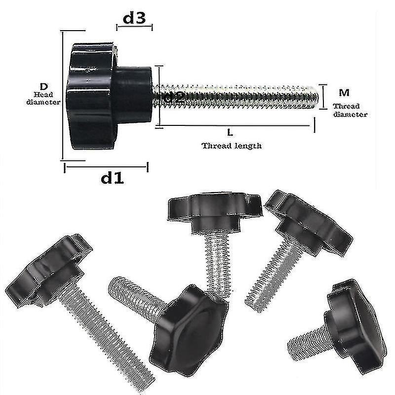 5/10pcs نجمة شكل الموضوع لقط مقبض الترباس باكليت مقبض اليد تشديد المسمار معدات الصناعة البلاستيك الصلب M5 M6 M8