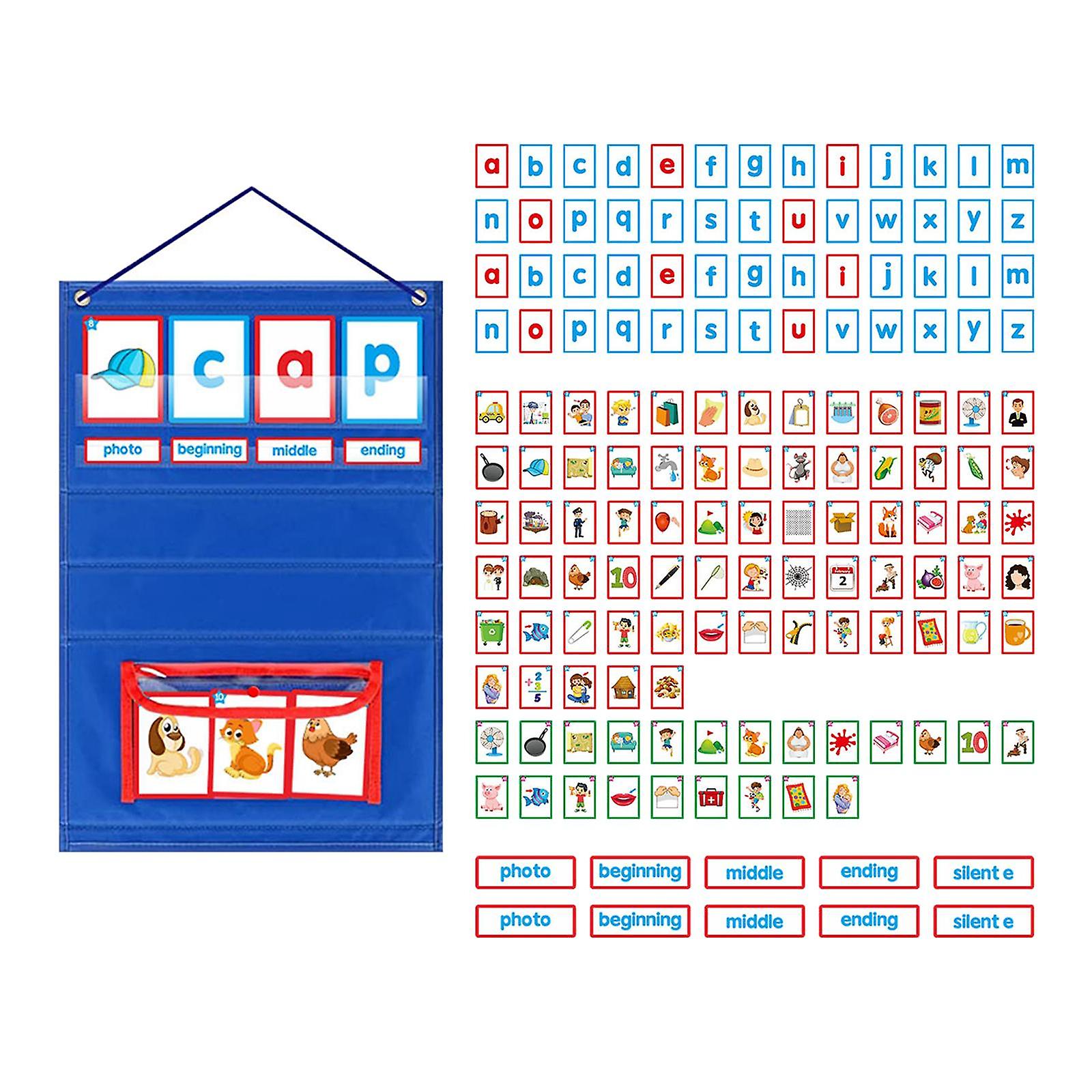 Self Standing Desktop Pocket Chart Foldable for Kids Education Kindergarten