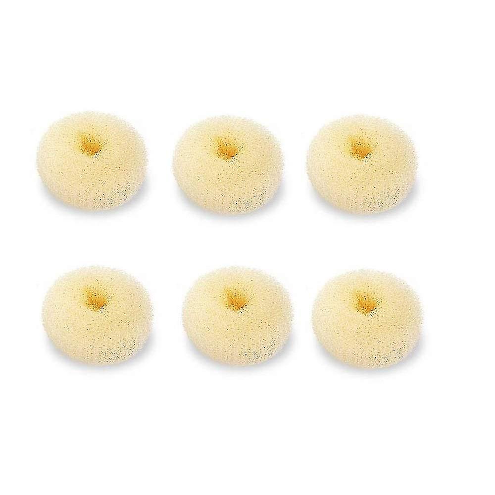 Extra Small Kids Bun Maker, 6-pack Mini Donut Styler (small 2", Off-white)