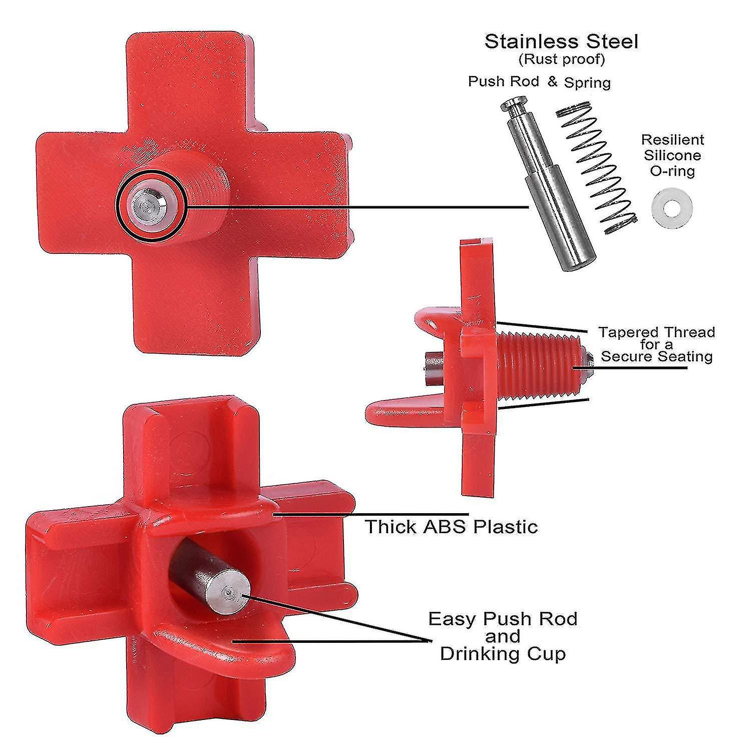 Pack Of 5 - Automatic Chicken Water Cup Waterer Kit For Poultry