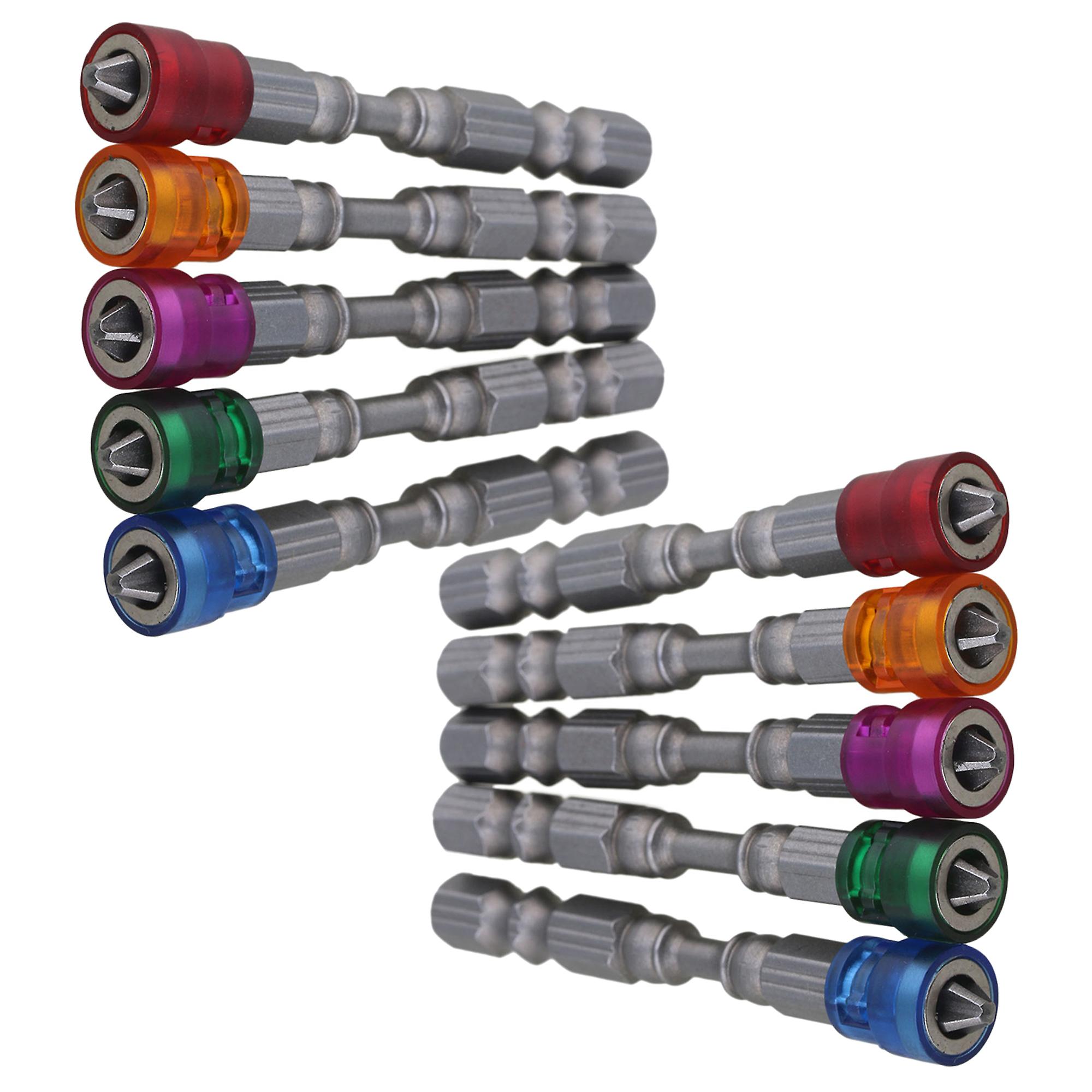 10 PCS PH2 Magnetic Phillips Cross Screwdriver Bits 1/4Inch Hex Shank Gray