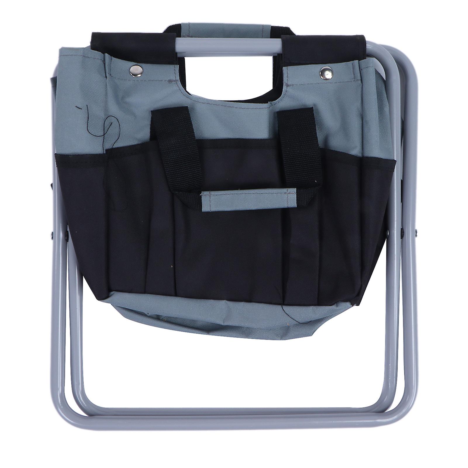 Folding Stool with Storage, Gardening Tool Bag