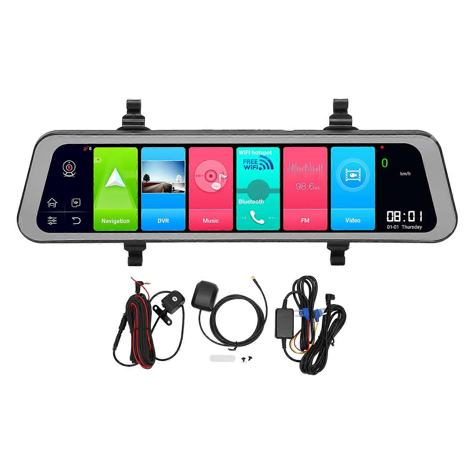 Mirror Dash Cam 10in Touchscreen 4G WIFI Loop Recording G Sensor Rearview Mirror Driving Recorder D70