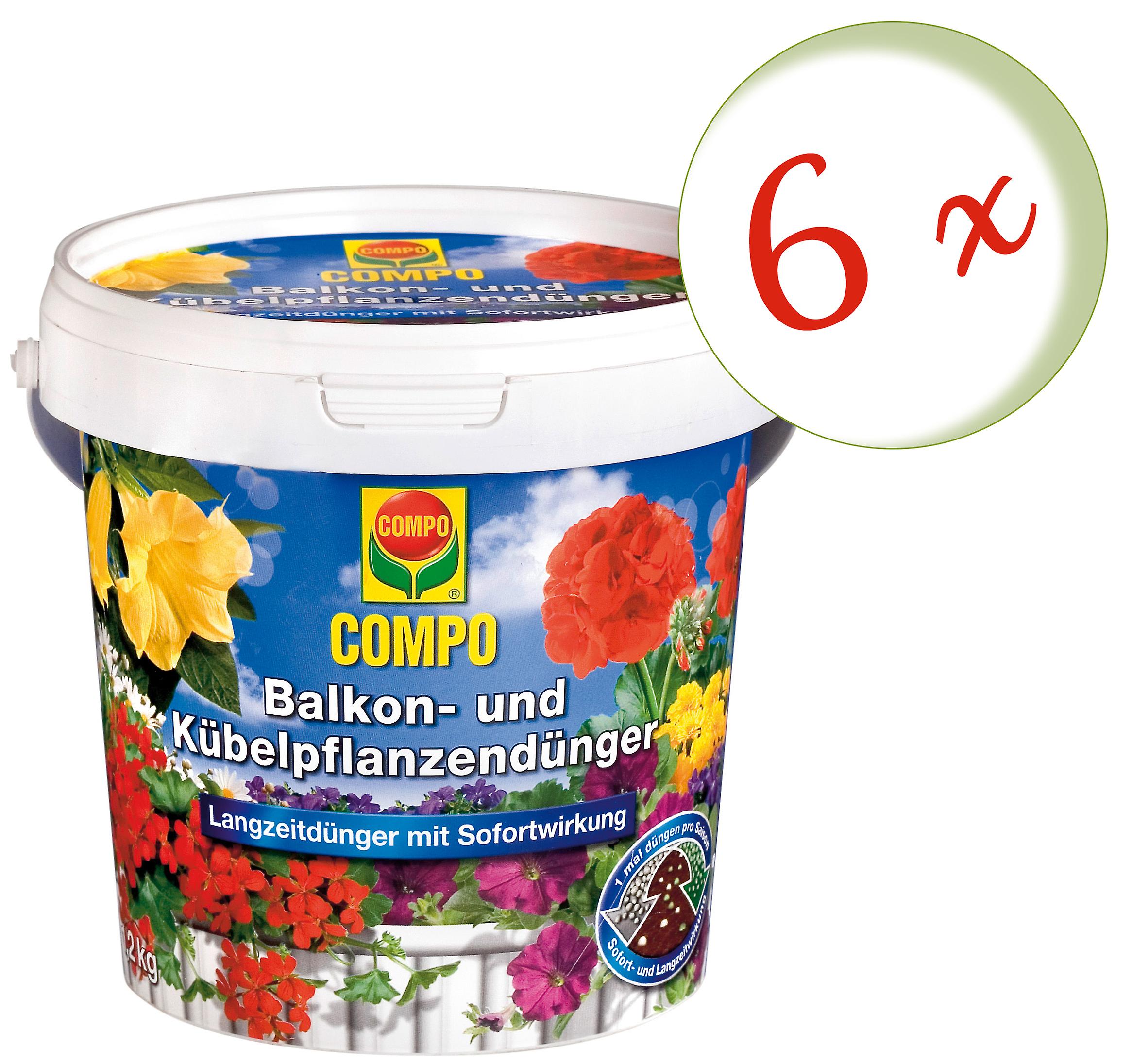 6 x COMPO balcony and potted plant fertilizer, 1.2 kg