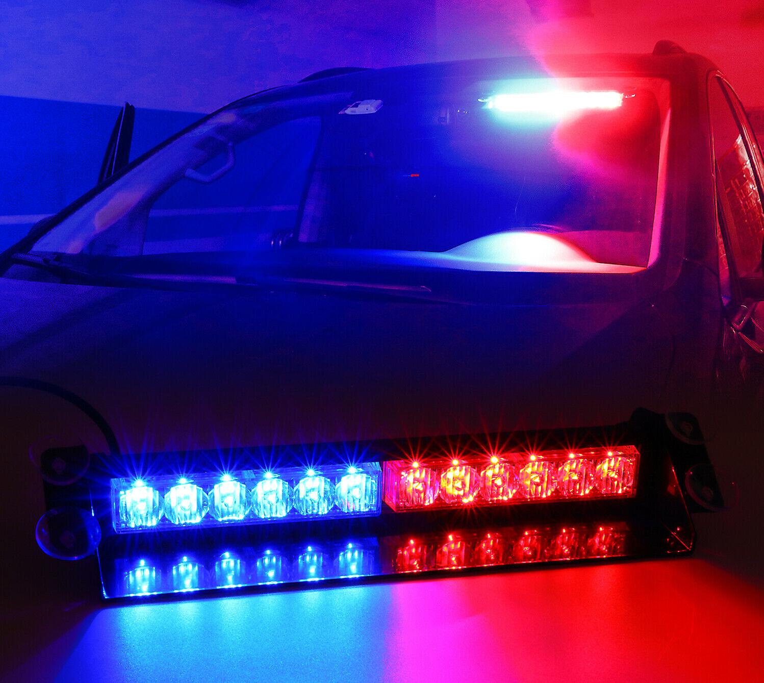 12LED Car Dash Emergency Strobe Flash Light Bar Police Warning Lamp Dashboard