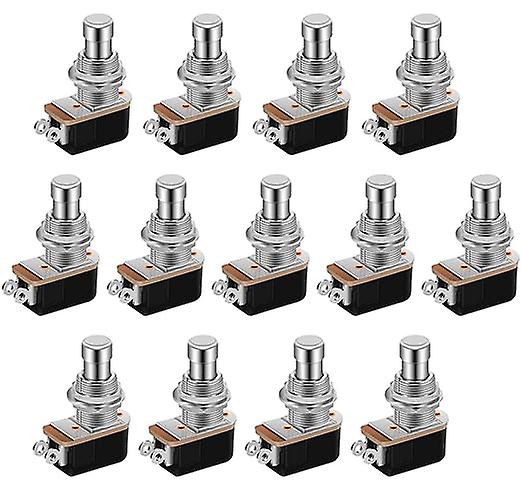 13 PCS Single Pole Single Throw Momentary Soft Touch Footswitch Normally Open 2 Pin Single Block Button Footswitch for Guitar Effects Pedal