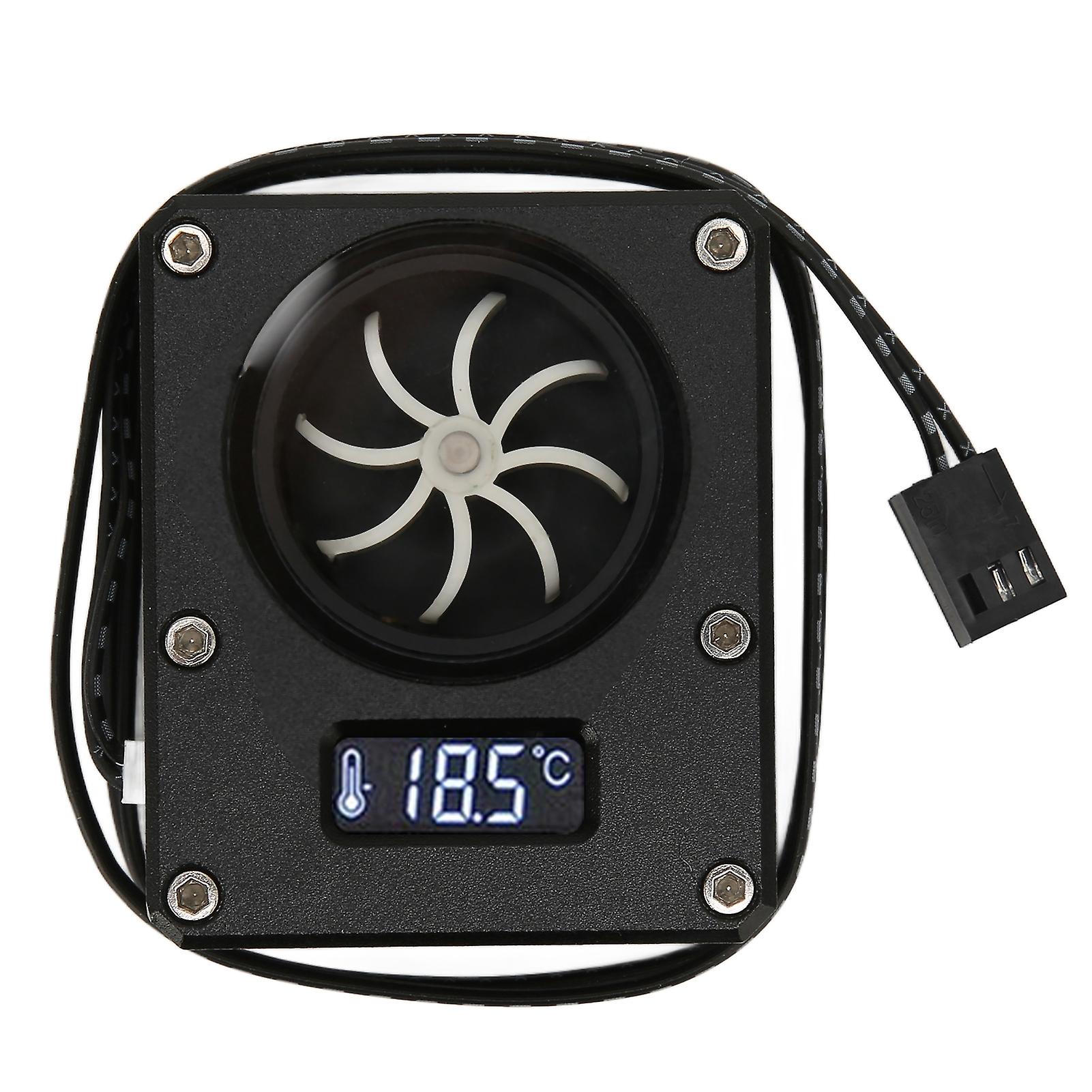 PC Water Cooling Meter 12V Small 3pin Interface G1/4 Thread Durable Acrylic Rustproof Computer Flow Meter for PC Black