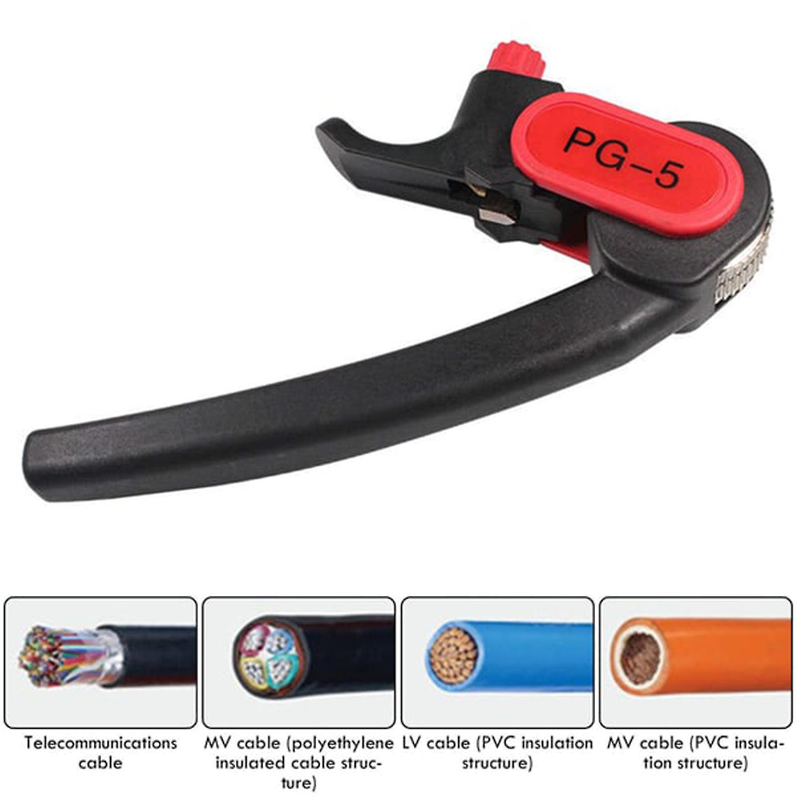 Ratchet Wheel Type Stripper Cable Knife PG-5 Cable Stripper For 25mm Max