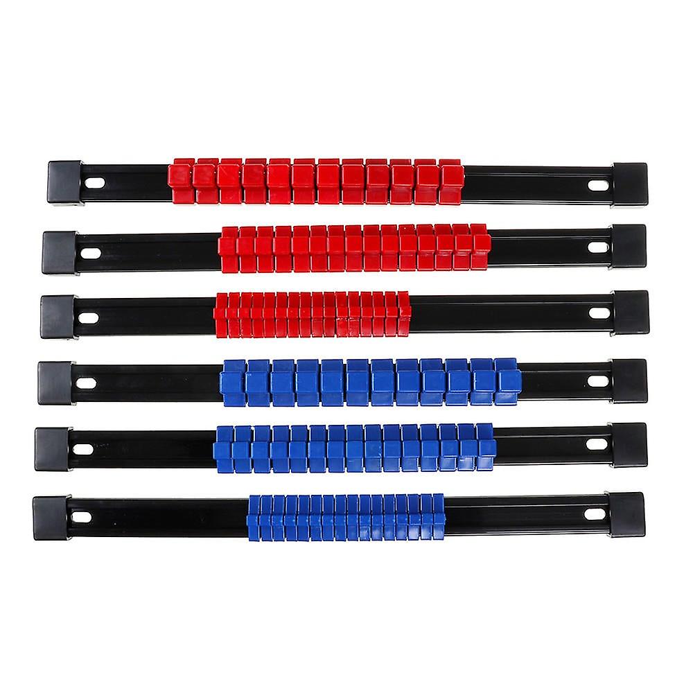 6Pcs 1/4 3/8 1/2 Inch Socket Organizer Mountable Sliding Holder Rail Rack Tool Storage