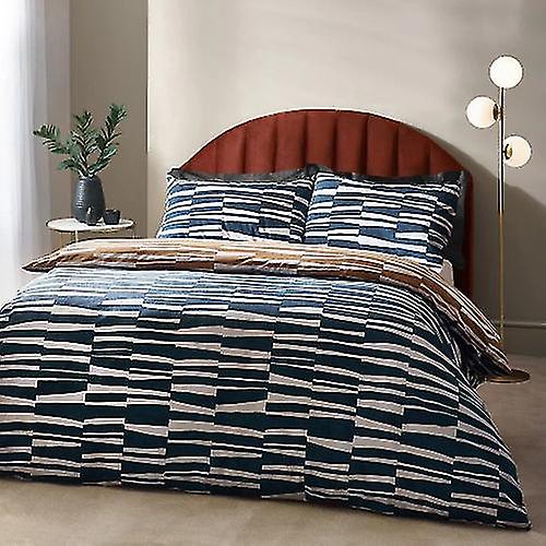 Hoem Piper Reversible Cotton Abstract Duvet Cover Set