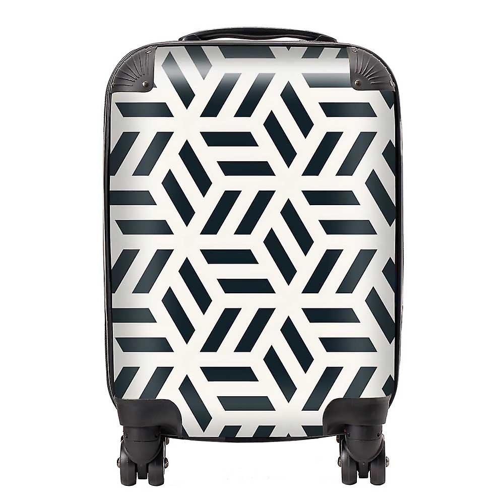 Geometric Monochrome Hexagonal Pattern Suitcase