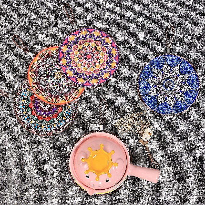 Cork Kitchen Stopper Round Dining Area Rug Creative Coaster Kitchen Pot Mat 4pcs