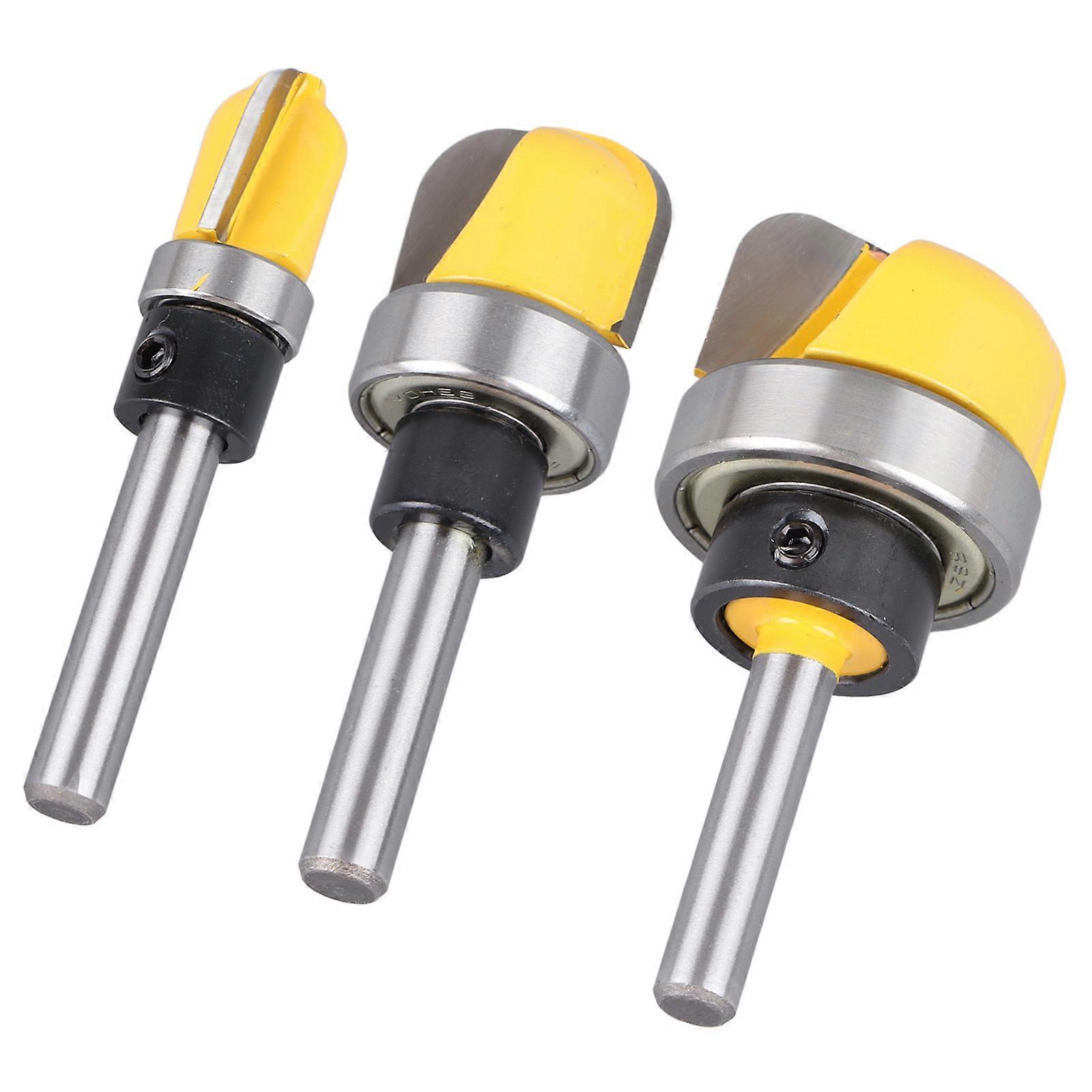 3PCS Cutter Router Bit 1/4 Inch Shank Round Bottom Woodworking Milling Cutter Router Bit Set