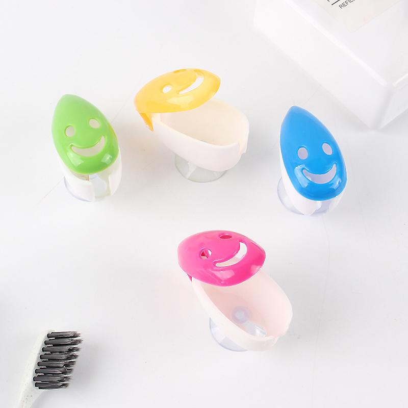 4 Pack Antibacterial Plastic Toothbrush Holders with Suction Cup
