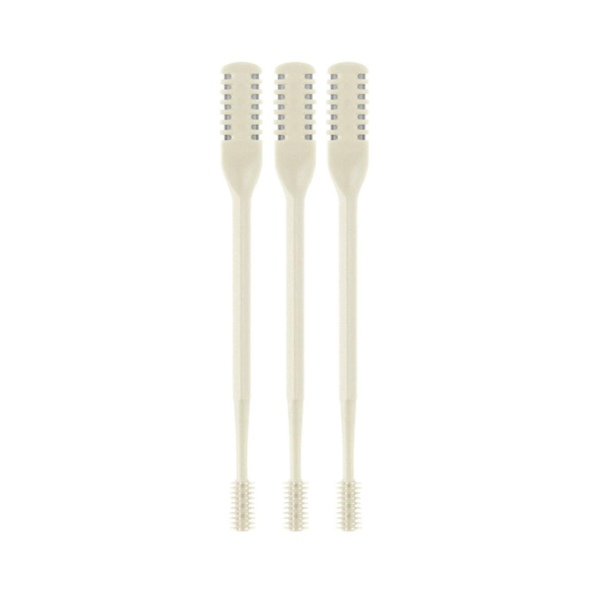 Coupe-poils nasaux 2-en-1, couteau à poils de nez double face, tondeuse à poils de nez rotative manuelle portable à 360 degrés, jaune crème
