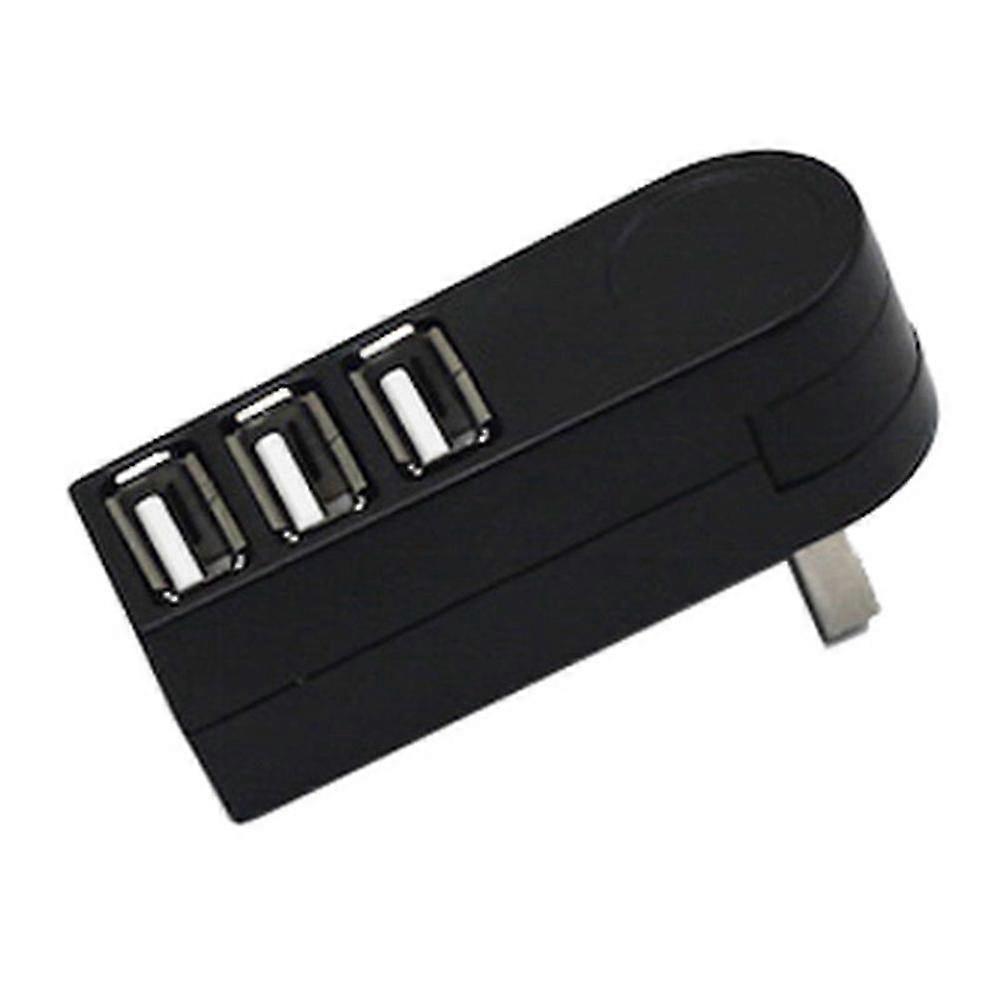 Mini 3 Port USB 2.0 Rotating Splitter Adapter Hub for PC Laptop Notebook Mac