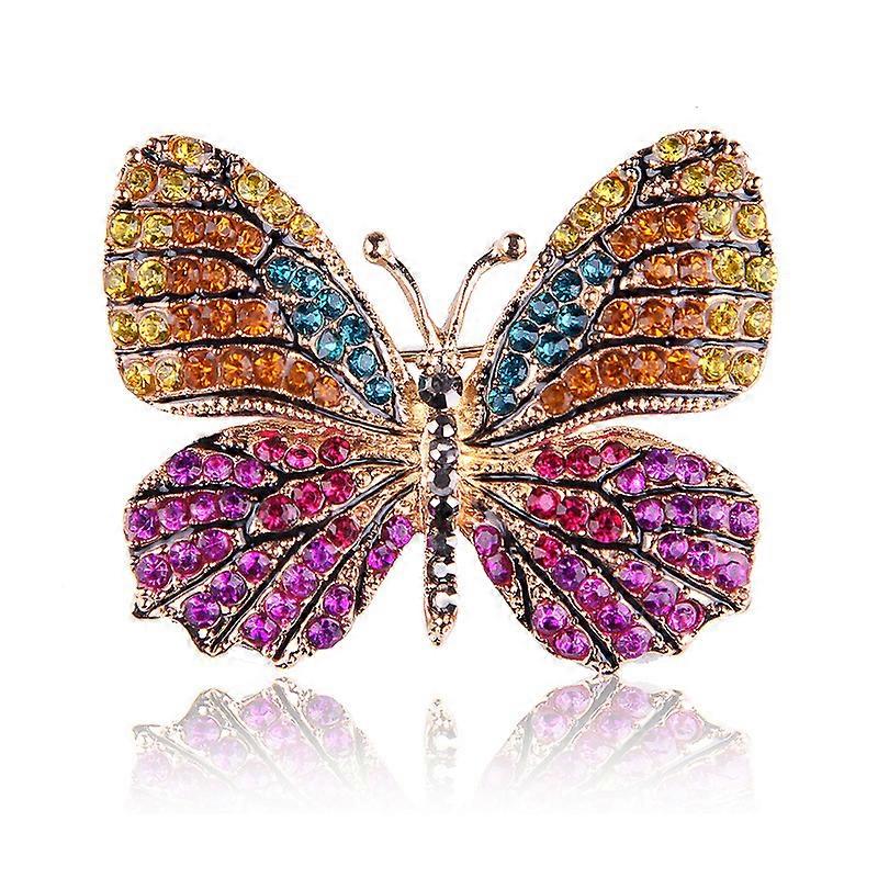 Golden Monarch fluture cristal Pin/broșă