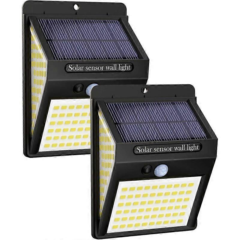 140 LED Outdoor Solar Light 3 Lighting Modes, Outdoor Solar Light Motion Sensor, 2 Pack