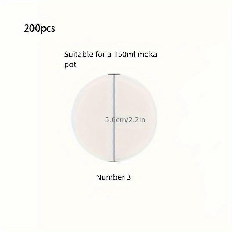 Coffee Filter Paper for Moka Pot - 2 Boxes, 100 Pieces per Box