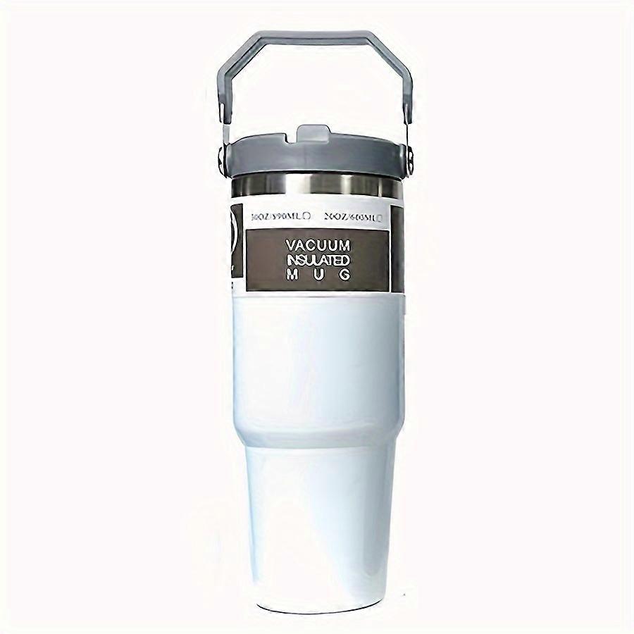 Tumbler With Lid, 30oz Stainless Steel Insulated Water Bottle With Handle, Portable Drinking Cups, For Car, Home, Office, Summer Drinkware, Travel Acc