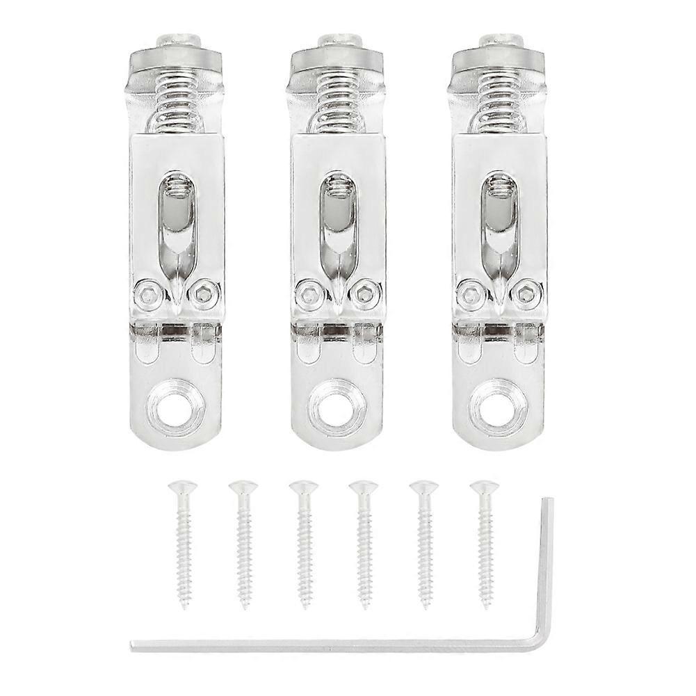 3 Pcs Single String Bridge 3cm With Screws Wrench For Guitar Instrument Accessory(silver)