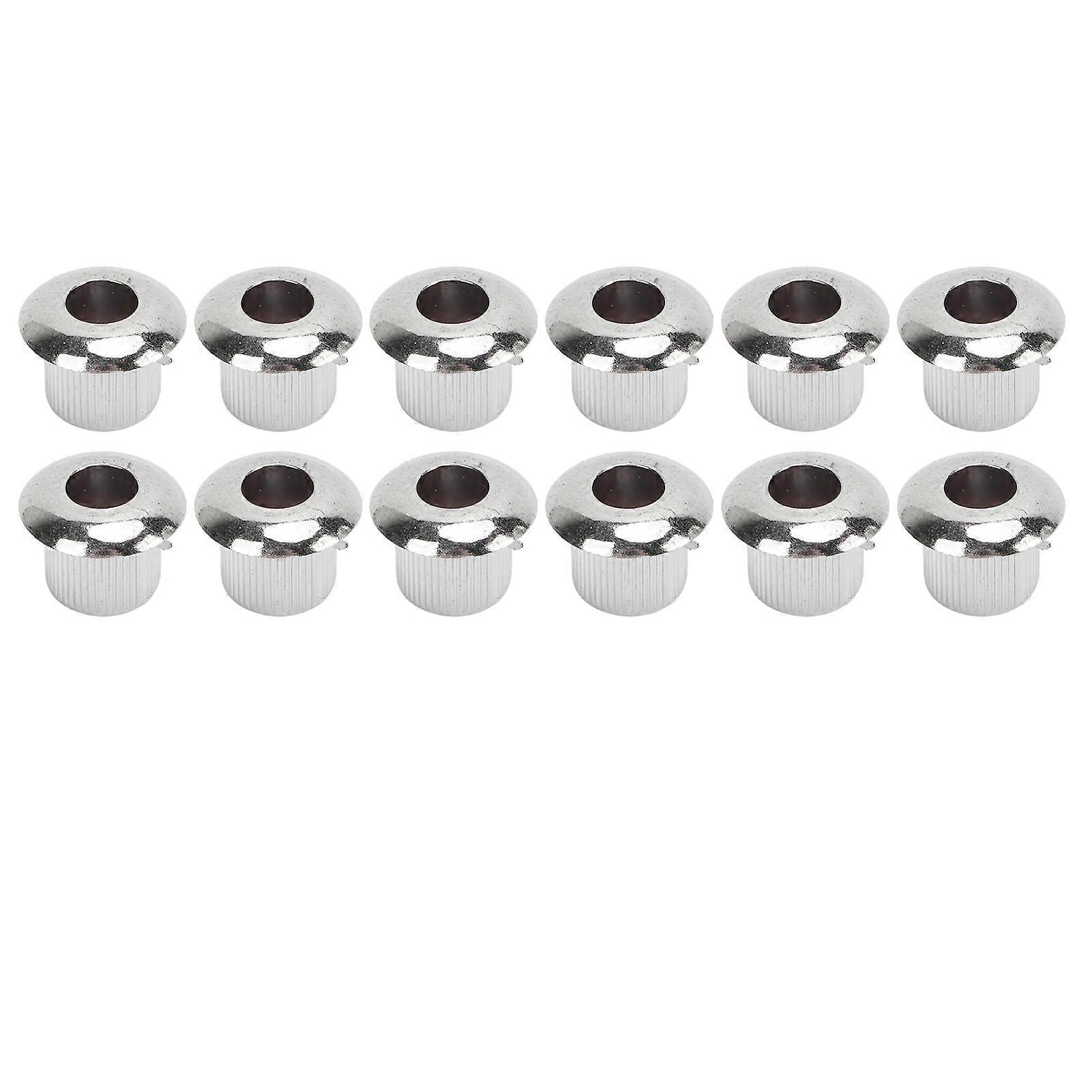 12pcs Acoustic Guitar Tuner Conversion Bushing 10mm Plastic Adapter Accessory Set Kit Silver