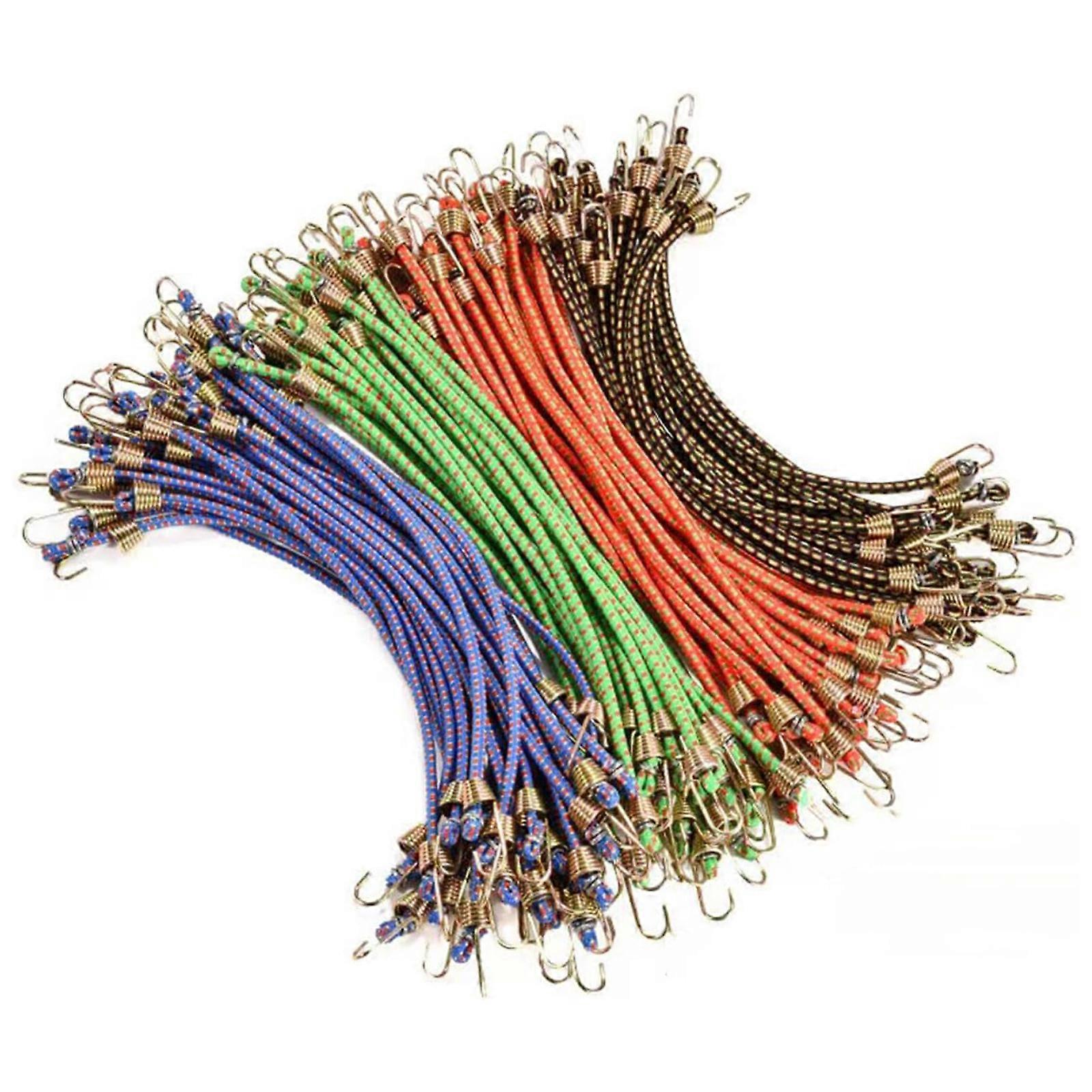 8/10pcs Heavy Duty Bungee Cords with Hooks 4mm Mini Rubber Bungee Cord Elast.