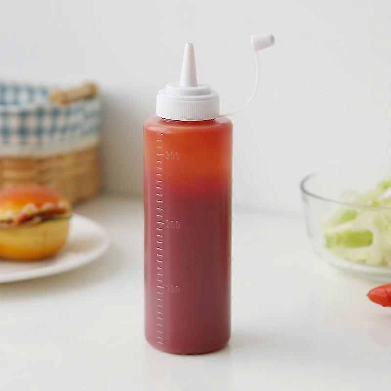 1pc 300ml Plastic Clear Squeeze Squeezy Sauce Bottle