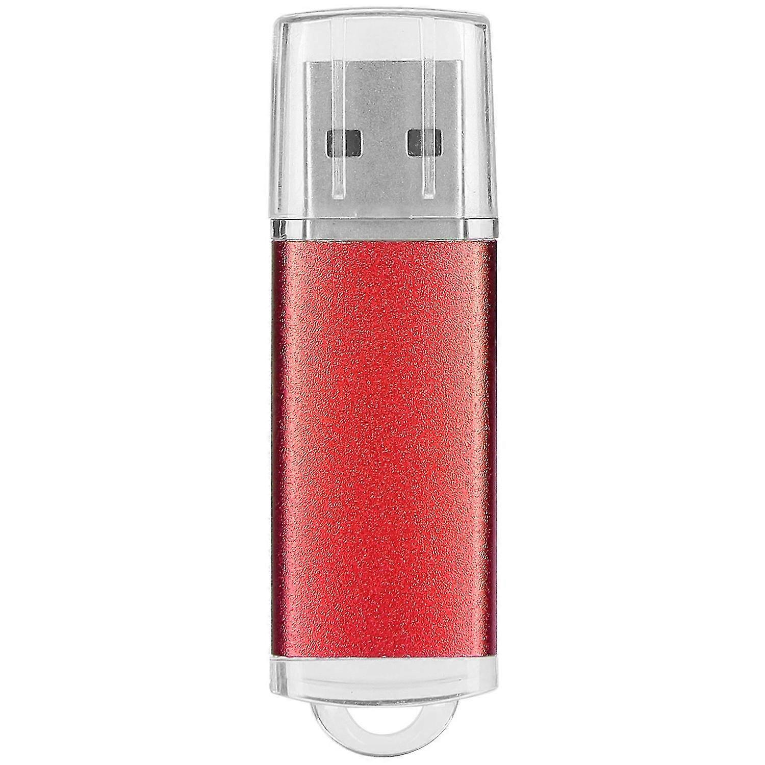 USB Flash Drive Transparent Cover Red Portable Storage Memory Stick compatible with PC Tablet32GB-YM