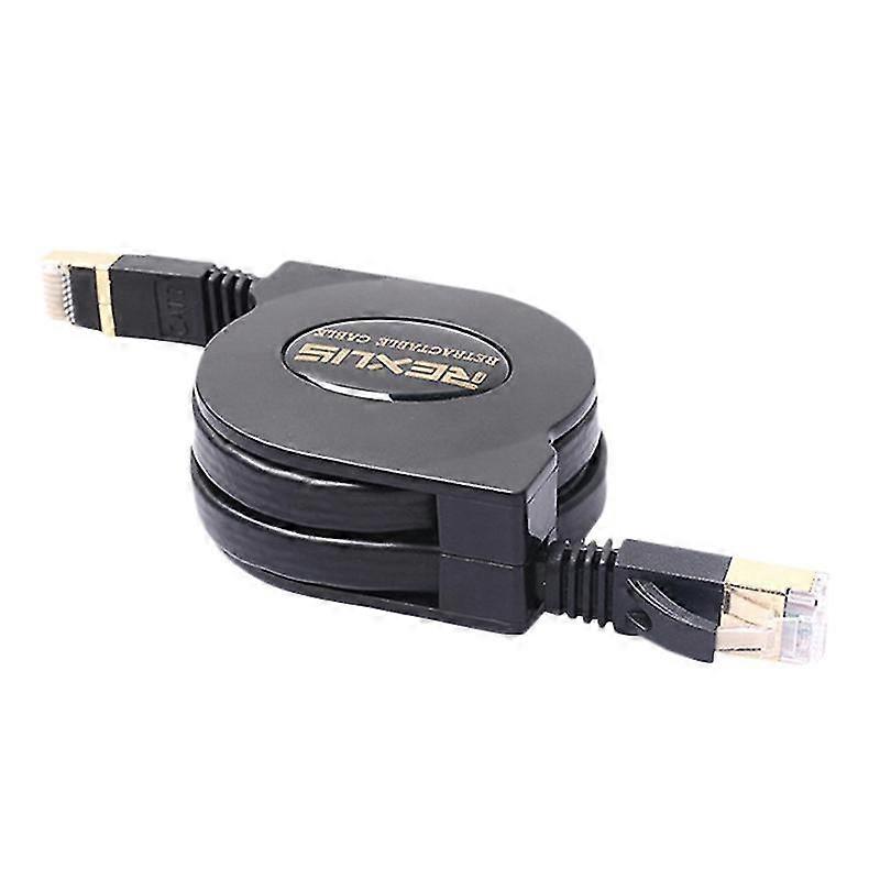 Rexlis 5ft Cat7 Rj45 Lan Cable Adjustable Retractable Ethernet Cable Flat Internet Network Cable Fo