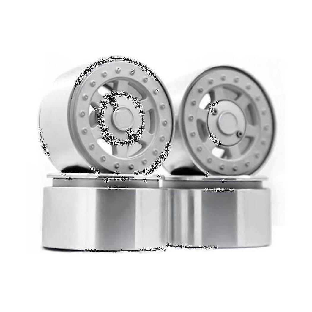 4pcs For -4 -6 6x6 G63 G500 Scx10 Climbing Car 2.2 Inch Metal Lock Tire Wheel Rims,silver
