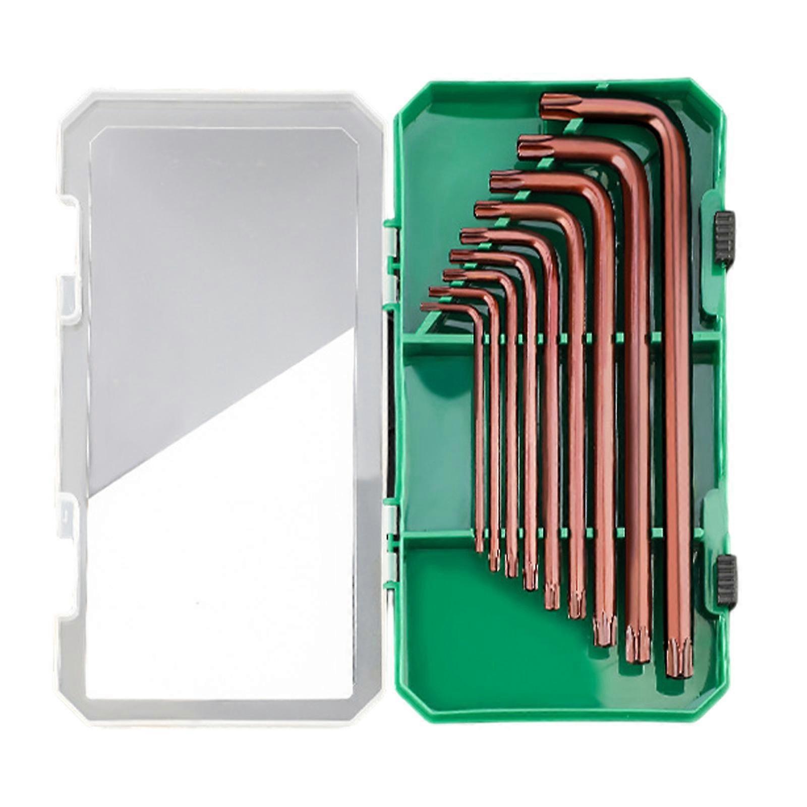 9 Pieces Star Allen Wrench Set L Type Screwdriver for Mechanical Maintenance