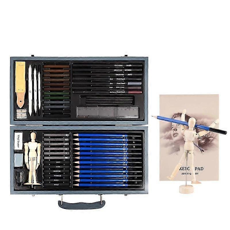 Writing Pencils 60pcs/set Professional Sketch Pencil Drawing Kit Charcoal Wooden Box For Painter Art Supplies