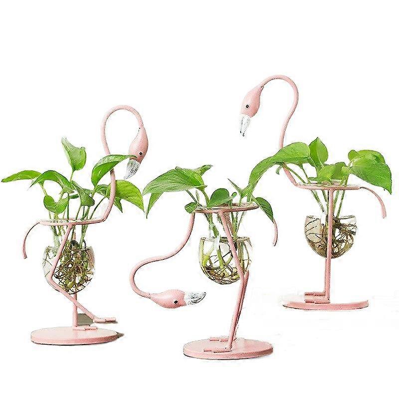 Flamingo Hydroponic Vase Desktop Ornament (3 Pcs)