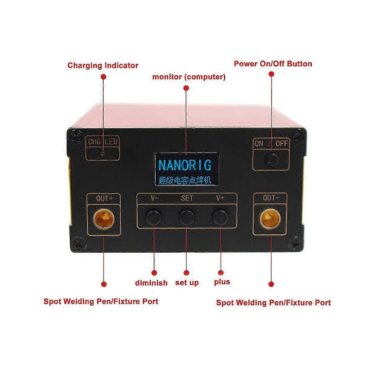 Pocket Handheld Spot Welder Machine Double Pulse Farad Capacitor Spot Welder 18650 Lithium Battery